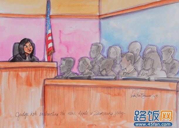 U.S. District Court Judge Koh speaks with jurors earlier in the trial.