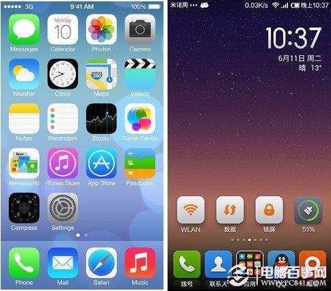 iOS 7Miui V5Ա