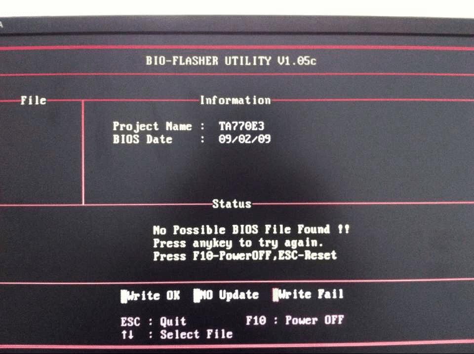 Uװϵͳʱʾno possible bios file foundô