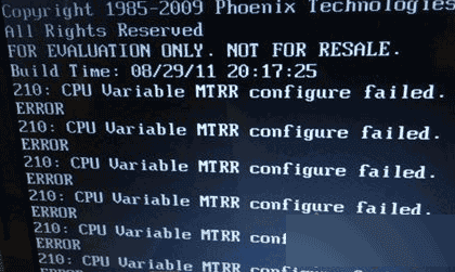 νwin7ϵͳʾcpu variable mtrr configure failed