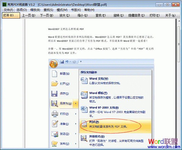 Word2007ĵתPDFĲ