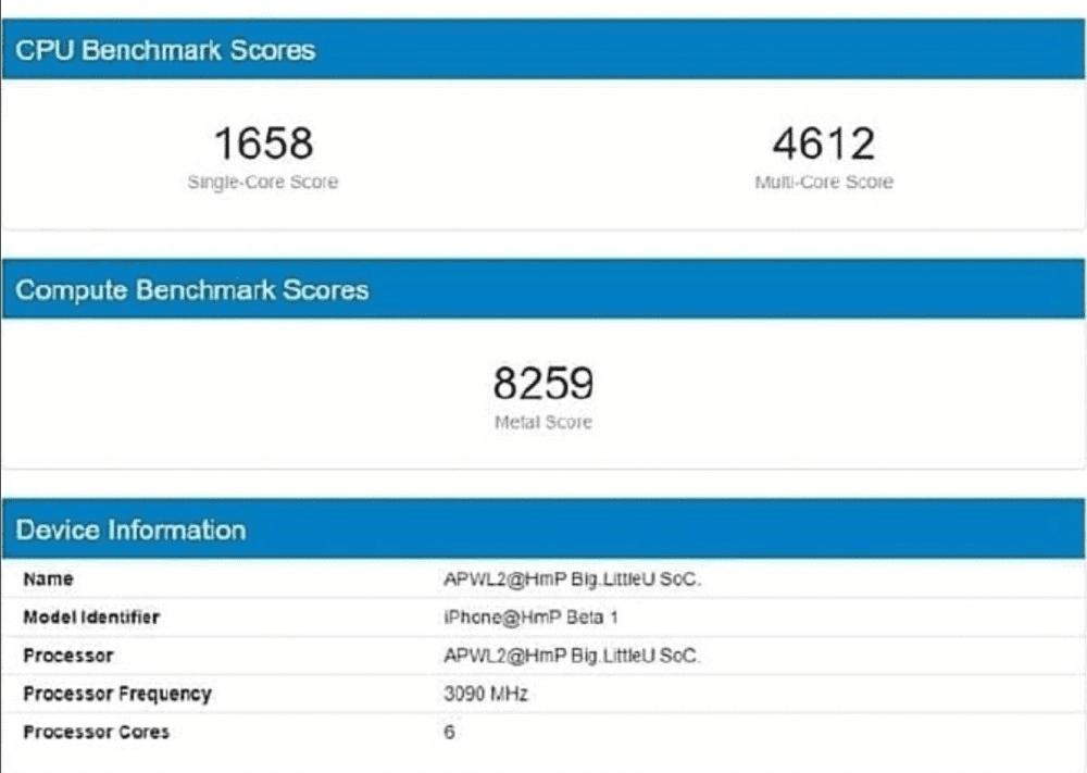 此前,有博主晒出了一组疑似苹果a14仿生芯片beta 1版geekbench5跑分.