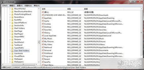 עУҵչHKEY_CURRENT_USER=>Software=>Microsoft=>Windows=>CurrentVersion=>Explorer=>user Shell Folders